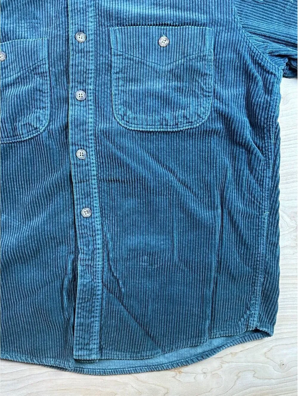Vintage 80s Banana Republic wale corduroy button up shirt thick elbow patches